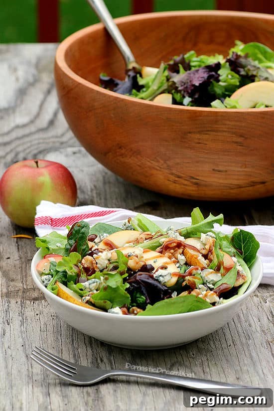Apple and Pear Salad with Balsamic Maple Cinnamon Dressing