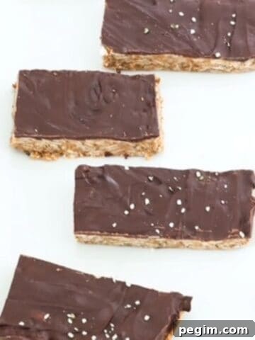 Four Peanut Butter Protein Bars on a white dish.