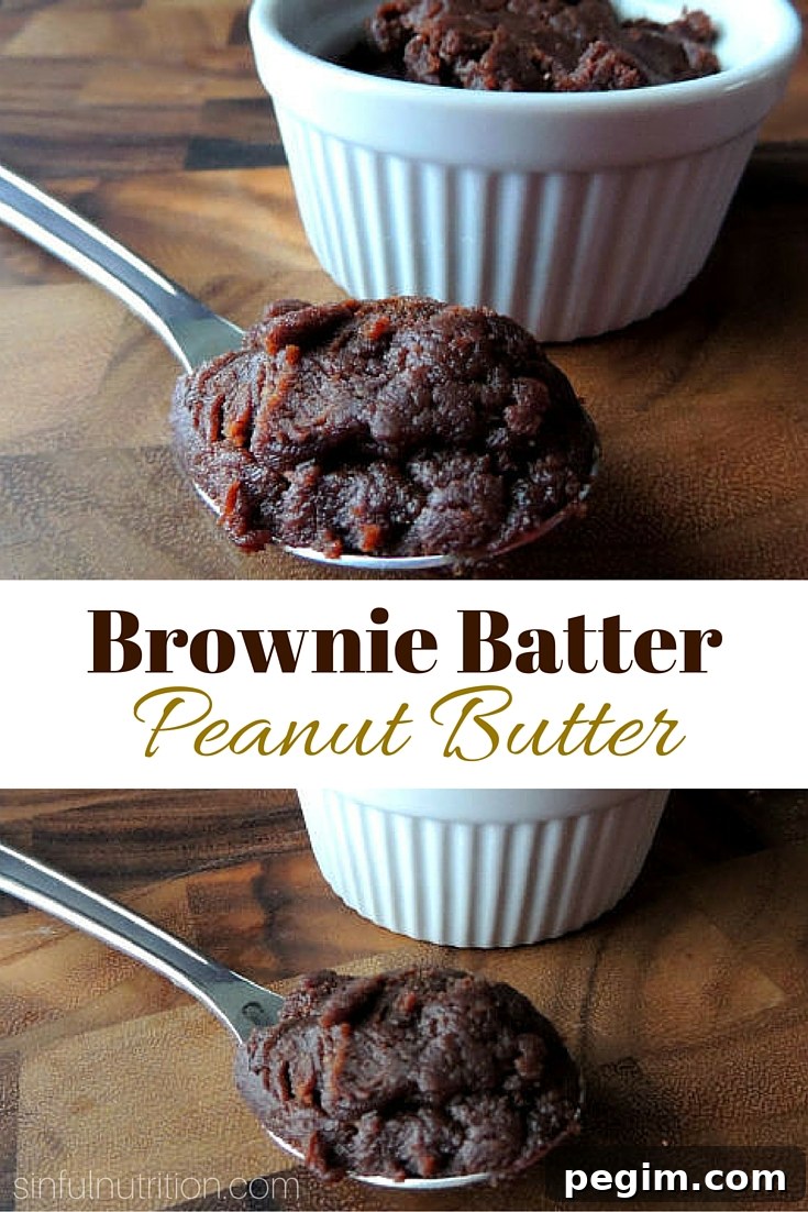 Brownie Batter Peanut Butter Recipe -- homemade peanut butter that tastes like brownie batter