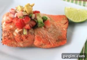 Strawberry Avocado Salsa with Grilled Salmon