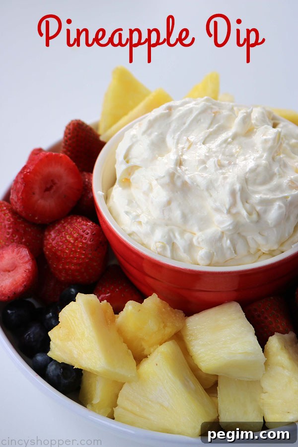 Pineapple Dip - Requires just 4 simple ingredients and can be made so quick. An easy dip that is great for dipping fruit, Nilla Wafers, and more! Super Flavor!