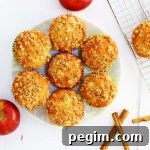 Spiced apple crumble muffins with a cinnamon crumble topping
