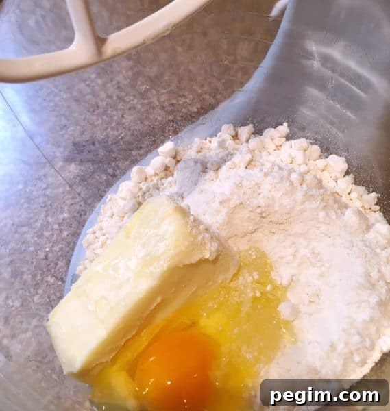 Crust ingredients in mixing bowl