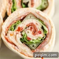 close up of an Italian pinwheel