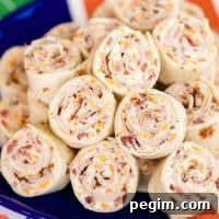 “Cracked Out” Cheddar Bacon Ranch Turkey Pinwheels on a plate