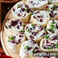 Cranberry Feta Pinwheels on a serving platter