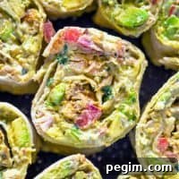 close up of Chicken and Avocado Roll-Ups