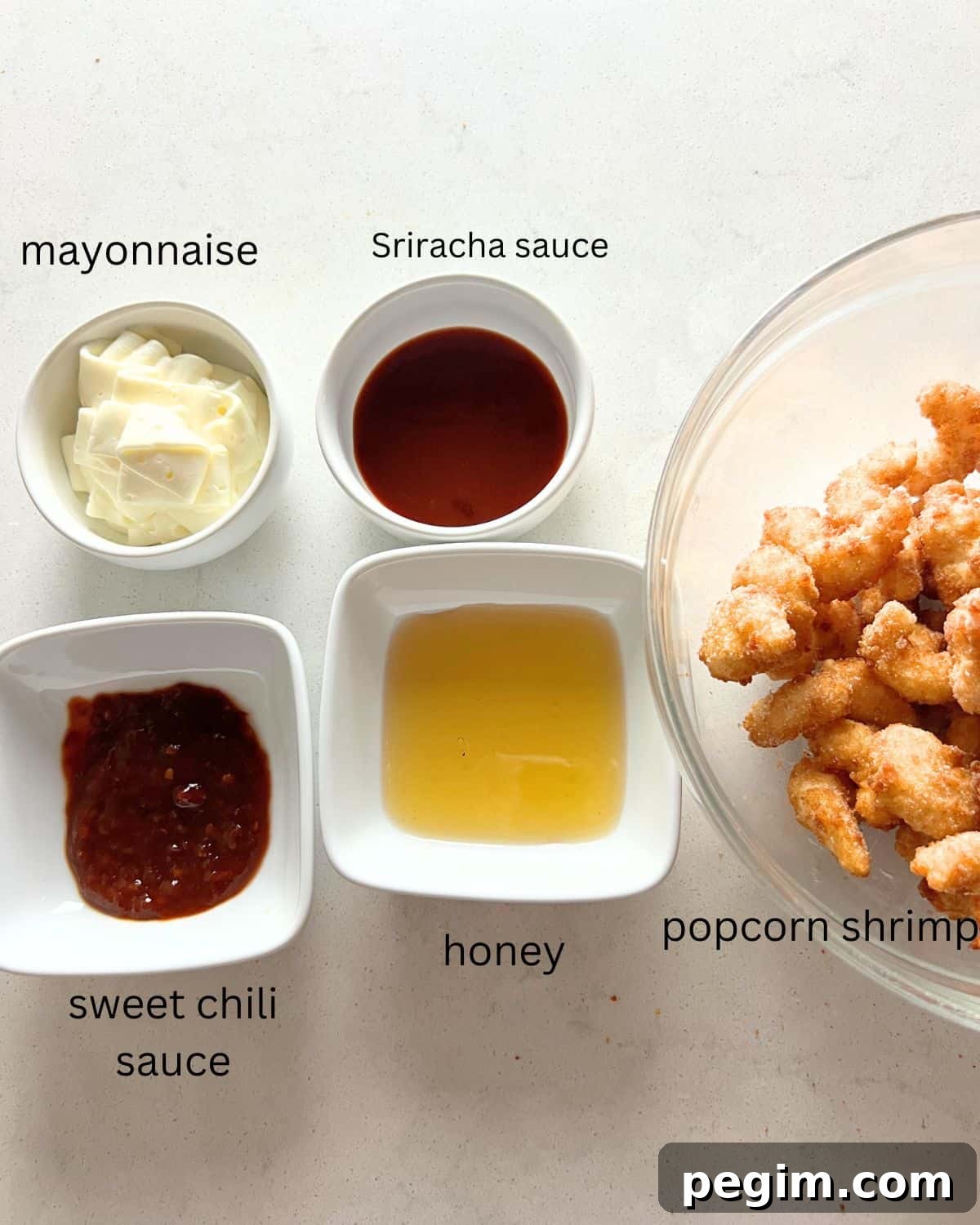 Ingredients needed for Bang Bang Shrimp