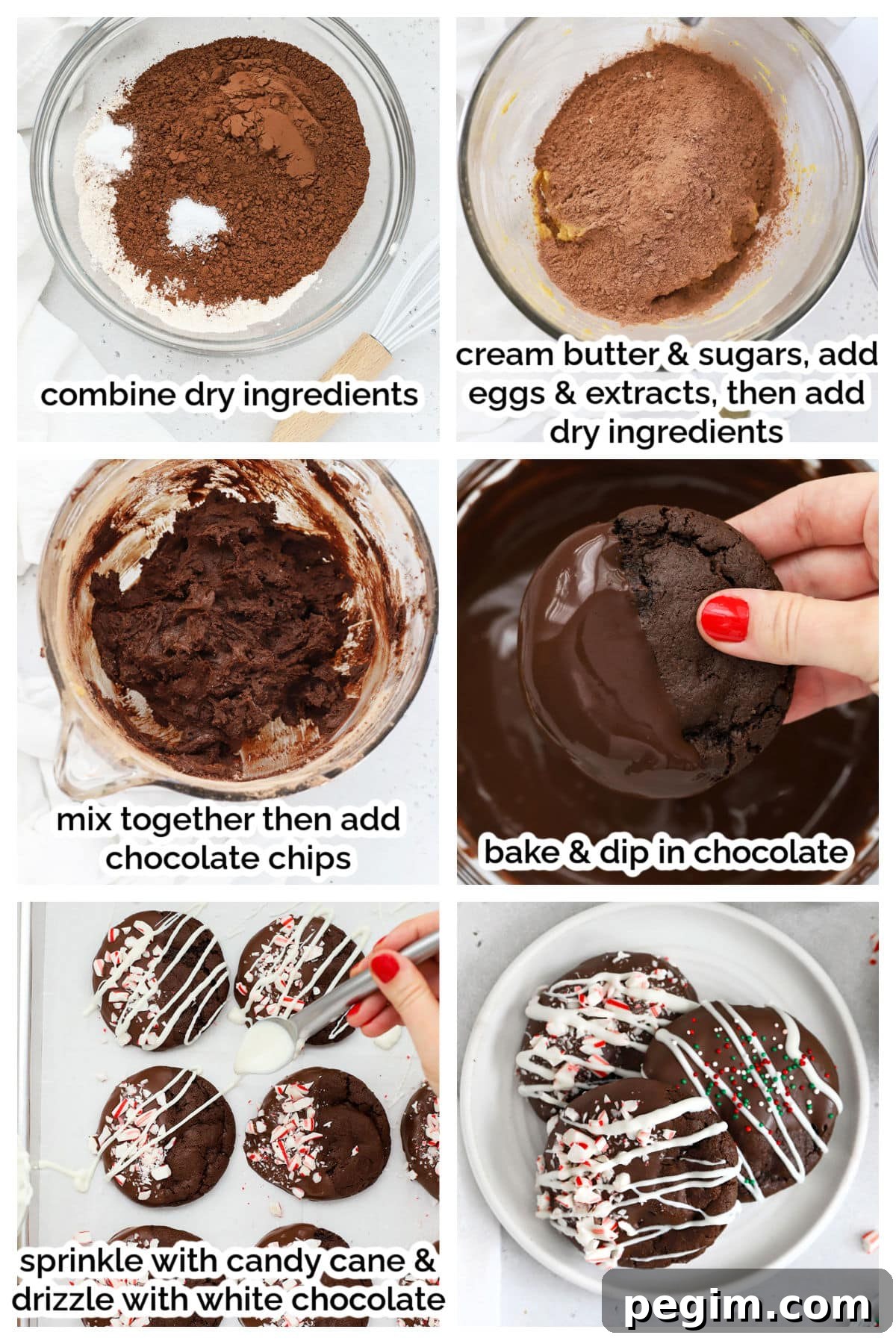 making gluten-free chocolate peppermint cookies step by step