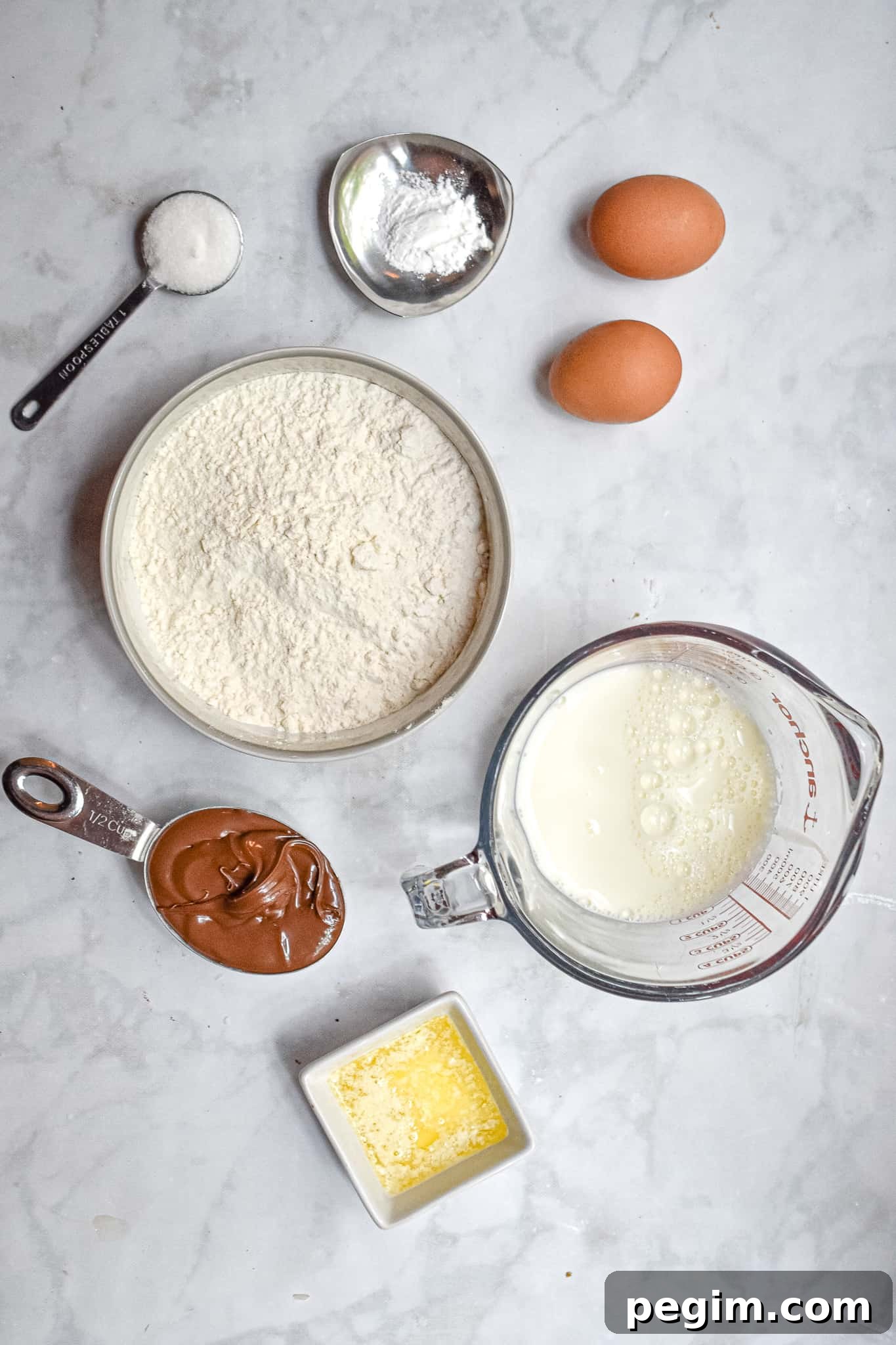 Ingredients for Nutella Waffles
