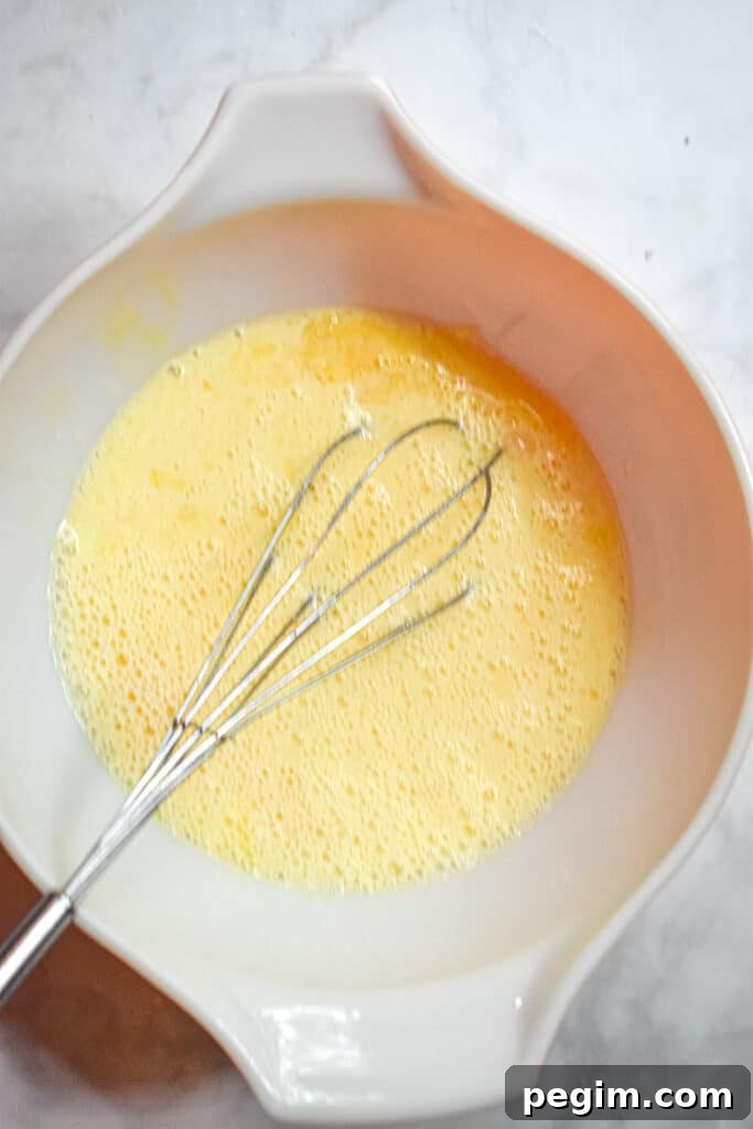The wet ingredients are mixed together.