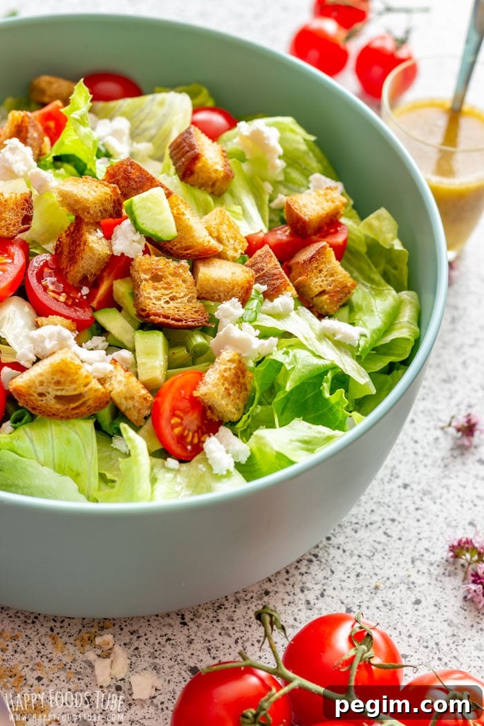 Goat Cheese Salad with Crispy Croutons and Walnut Dressing
