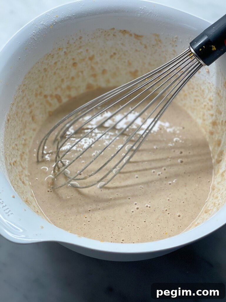 Baked pancake in dish