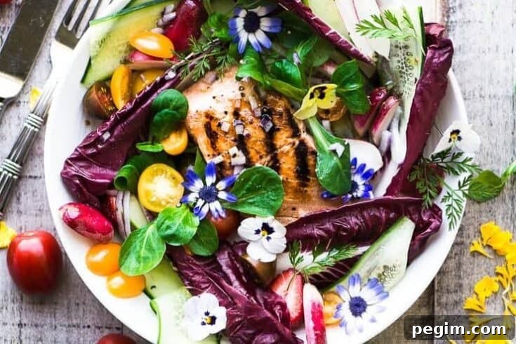 Image for Grilled Salmon Salad with Spring Greens