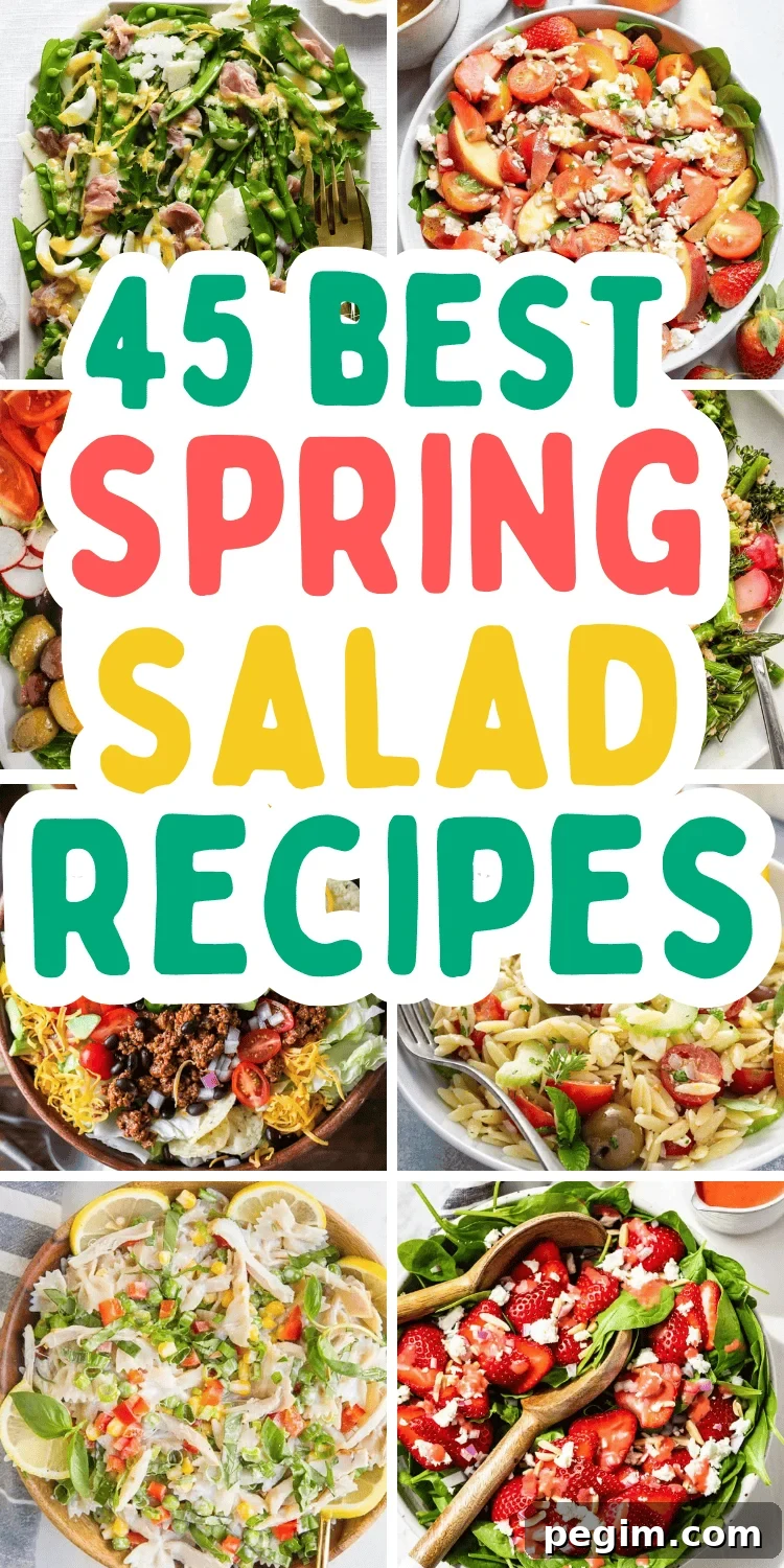 Easy spring salad ideas! These delicious salad recipes are fresh, healthy spring meals that taste great! Spring salads for dinner, simple spring salad recipes, best spring salad ideas, spring mix salad recipes, spring fruit salad, healthy salad recipes, spring dinner ideas, salad ideas spring, spring dinner salad ideas, spring salad dressing idea, easy salads for parties, light dinner ideas easy, best salads ever, fresh salad recipes, spring brunch salads, spring food ideas, easy salad ideas, easy dinner recipes, italian chopped salad, spring salad aesthetic, spring salads for parties, spring salad for a crowd, spring orzo salad, spring pea salad, spring potluck dishes, spring pasta salad, spring mix salad ideas, spring green salad, spring party food, healthy spring recipes.