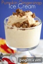 Pumpkin Gingersnap Ice Cream in a glass dish
