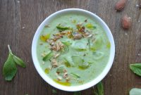 Chilled Green Gazpacho with Grapes and Toasted Almonds