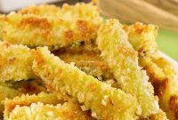 Crispy Oven-Fried Zucchini Sticks with Parmesan Dip