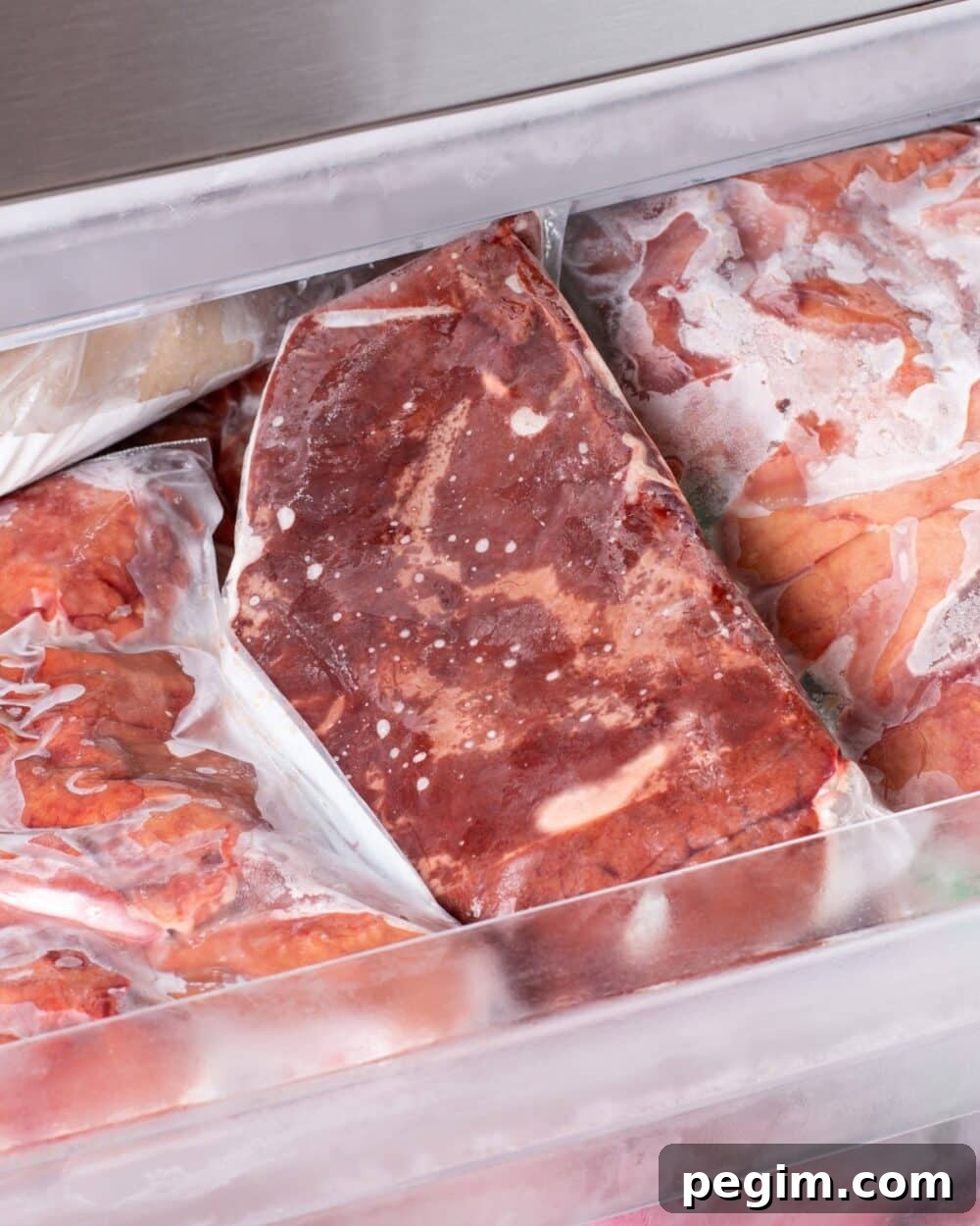 11 Carnivore Freezer Meals for Simple Meal Prep and Busy Weeks 2 meat in a freezer in freezer bags