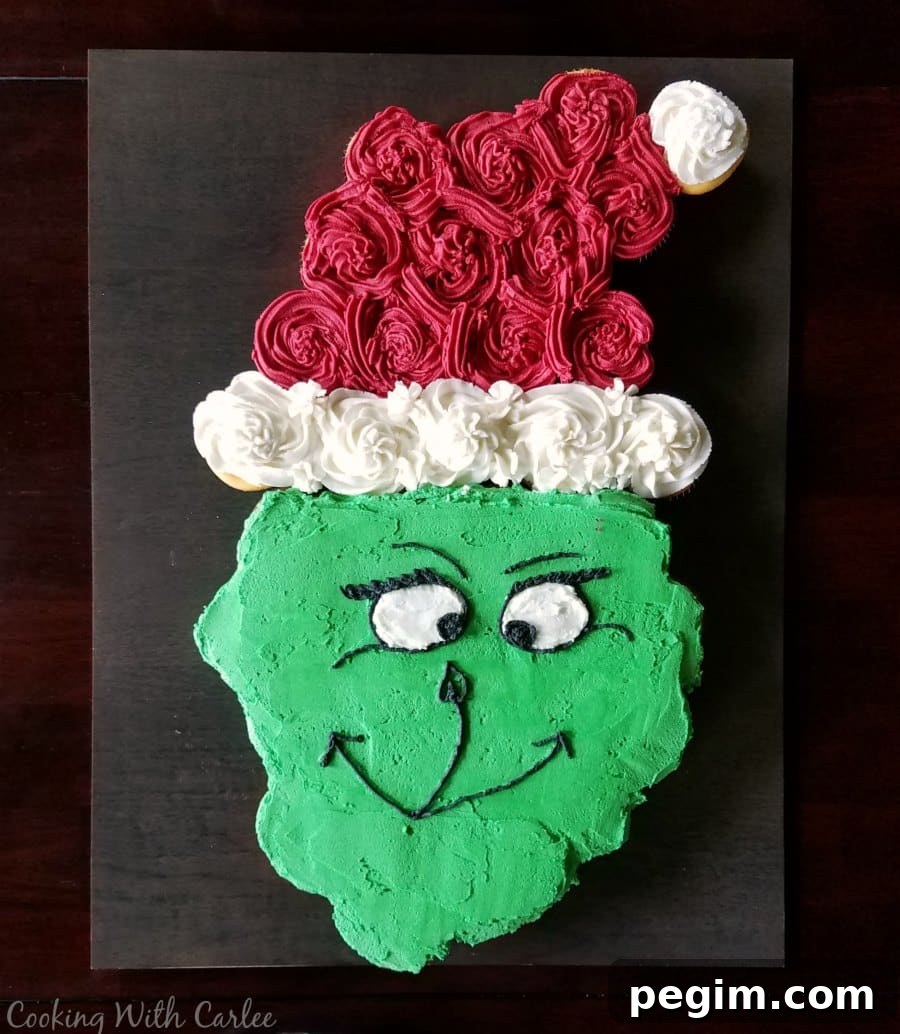 grinch cupcake cake