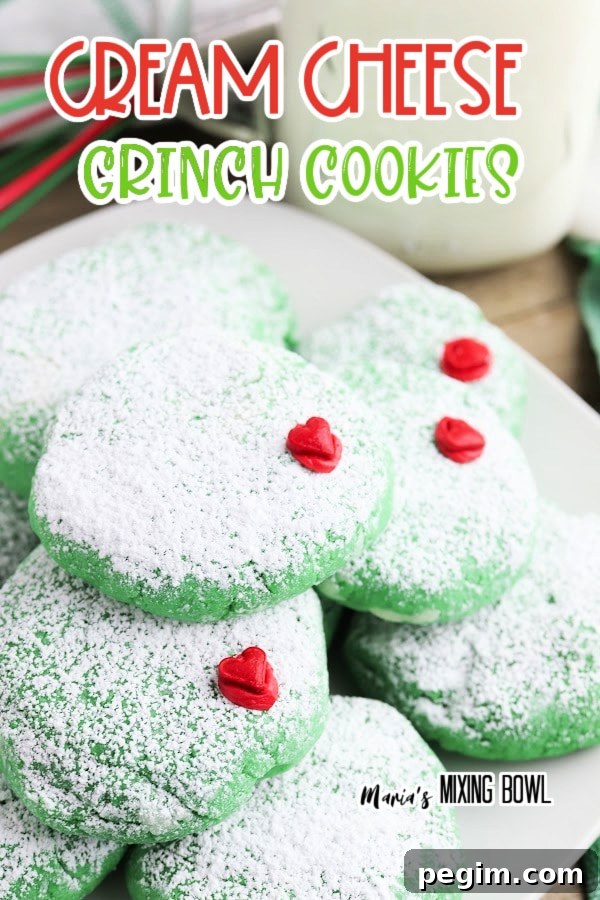 cream cheese grinch cookies