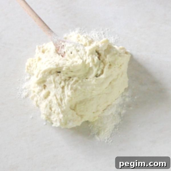 Bake Homemade White Bread in 5 Simple Steps 5 sticky mass of dough