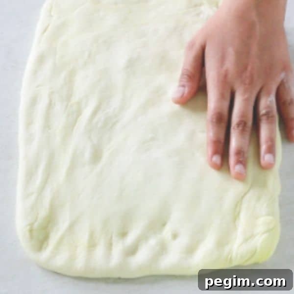 Bake Homemade White Bread in 5 Simple Steps 8 Bread shaped into a rectangle
