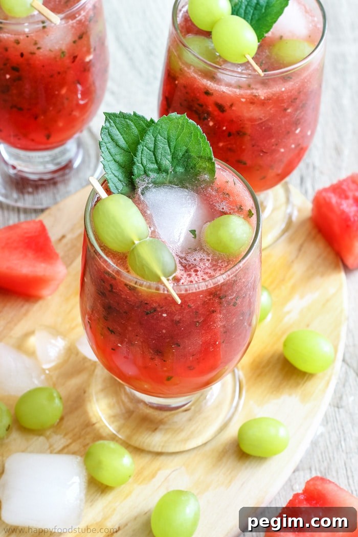 Refreshing Watermelon Juice with Grapes Picture