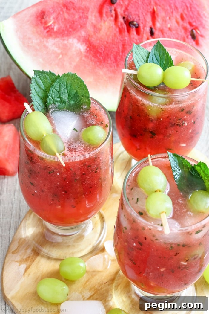 Refreshing Watermelon Juice with Grapes Photo