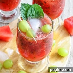 Refreshing Watermelon Juice with Grapes Image