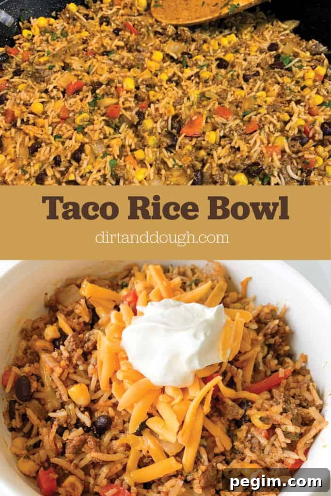 Taco Rice Bowl with Seasoned Beef and Pico de Gallo 6 Taco Rice Bowl