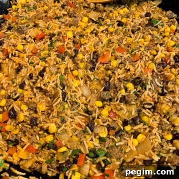 Taco Rice Bowl with Seasoned Beef and Pico de Gallo 7 Taco Rice Bowl