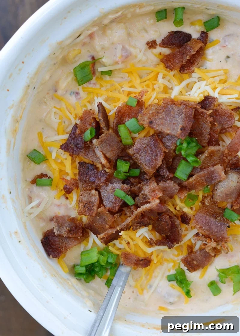 40+ Crockpot Dinners for Busy Weeknights 6 Slow Cooker Corn Dip makes for an impressive appetizer without any work! Just toss your ingredients in the slow cooker and come home to a creamy, cheesy dip!