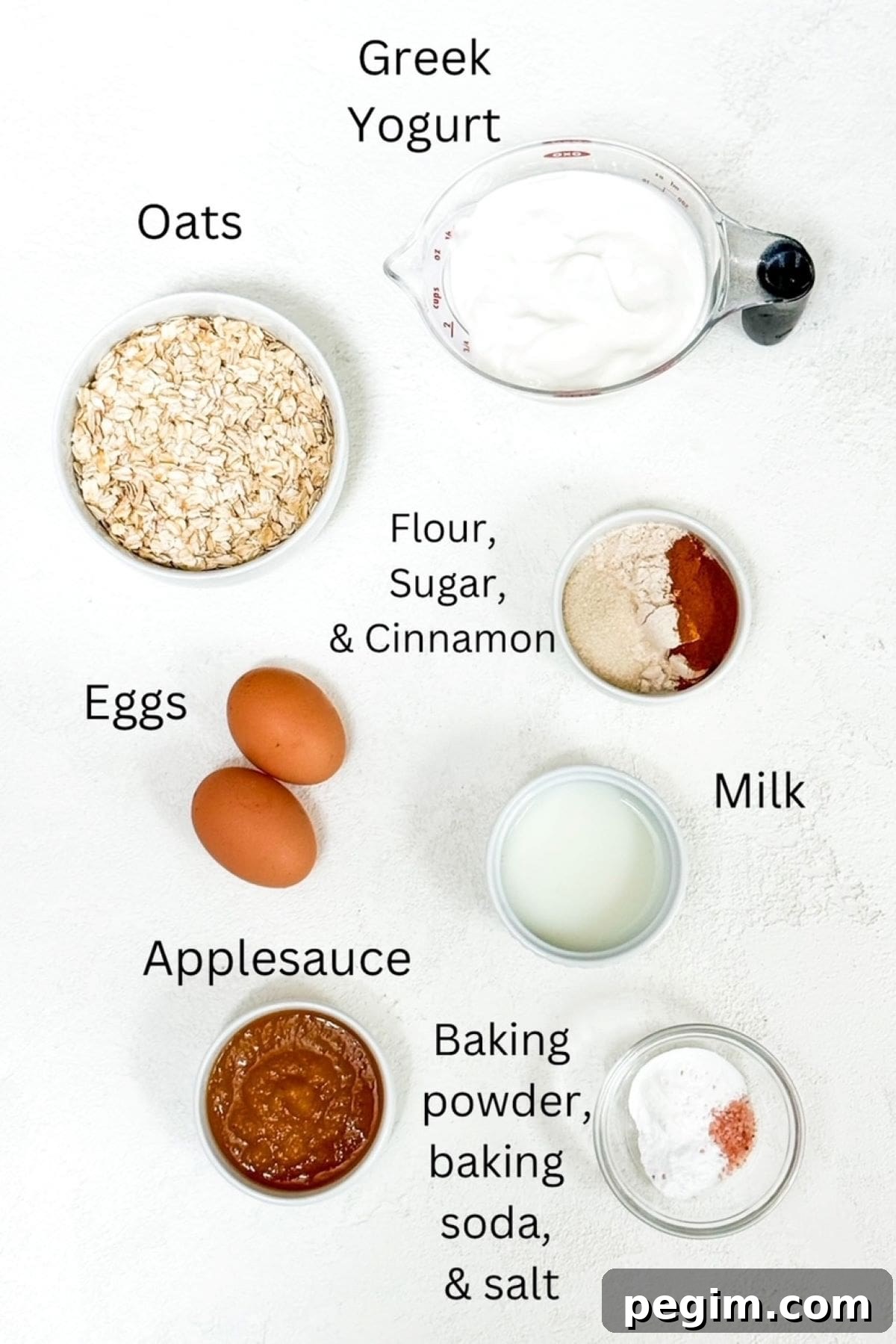 Protein-Packed Pancakes Without Protein Powder: High-Protein Recipe 3 Protein pancake ingredients, labeled.