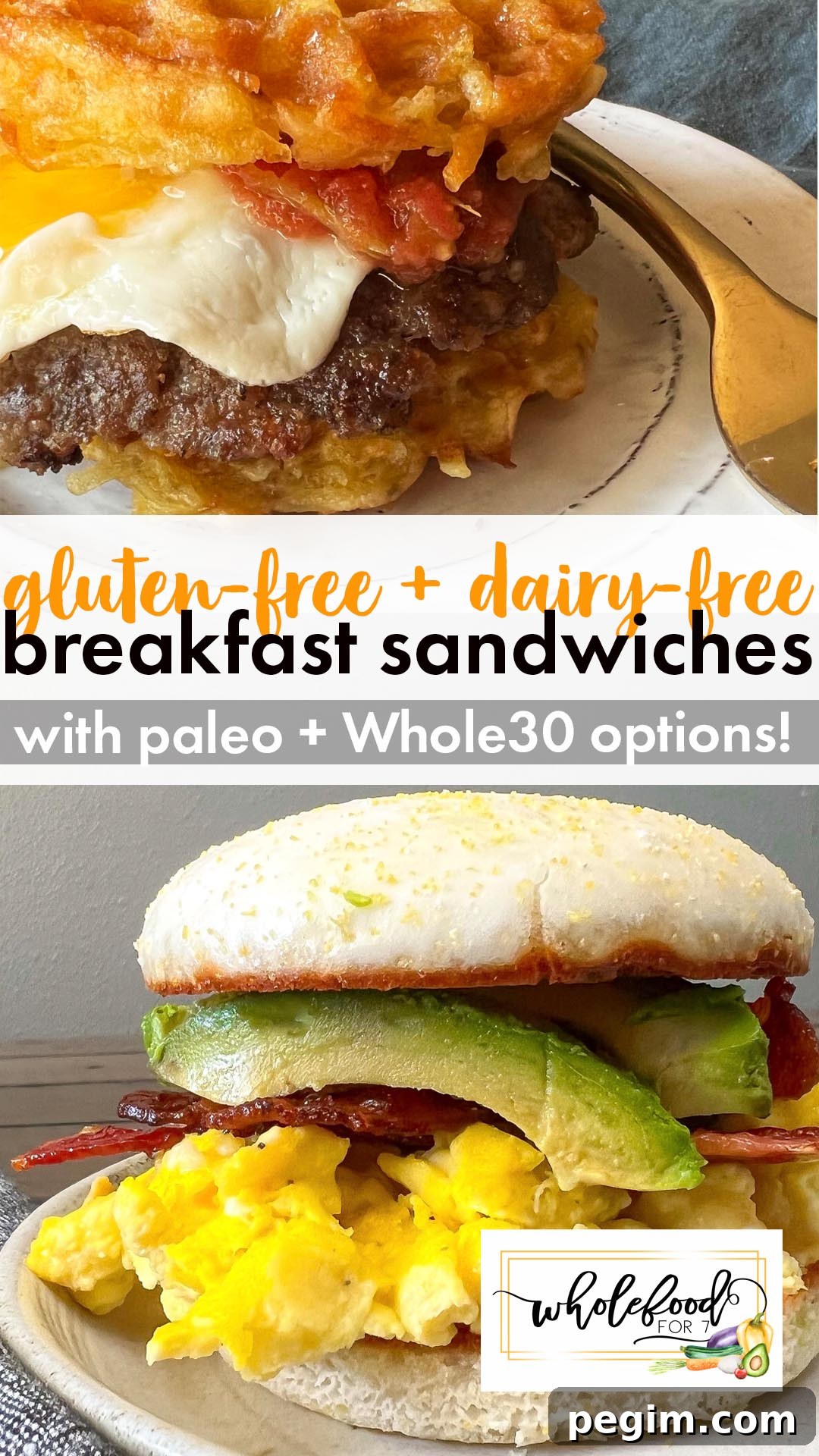 Gluten-free Dairy-free Breakfast Sandwiches: With nut-free, Whole30, and Paleo options!