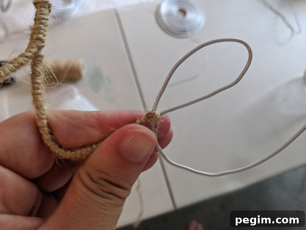 Make Wired Word Signs at Home with Free Template 10 Reinforcing crossed wire sections with X-wrap