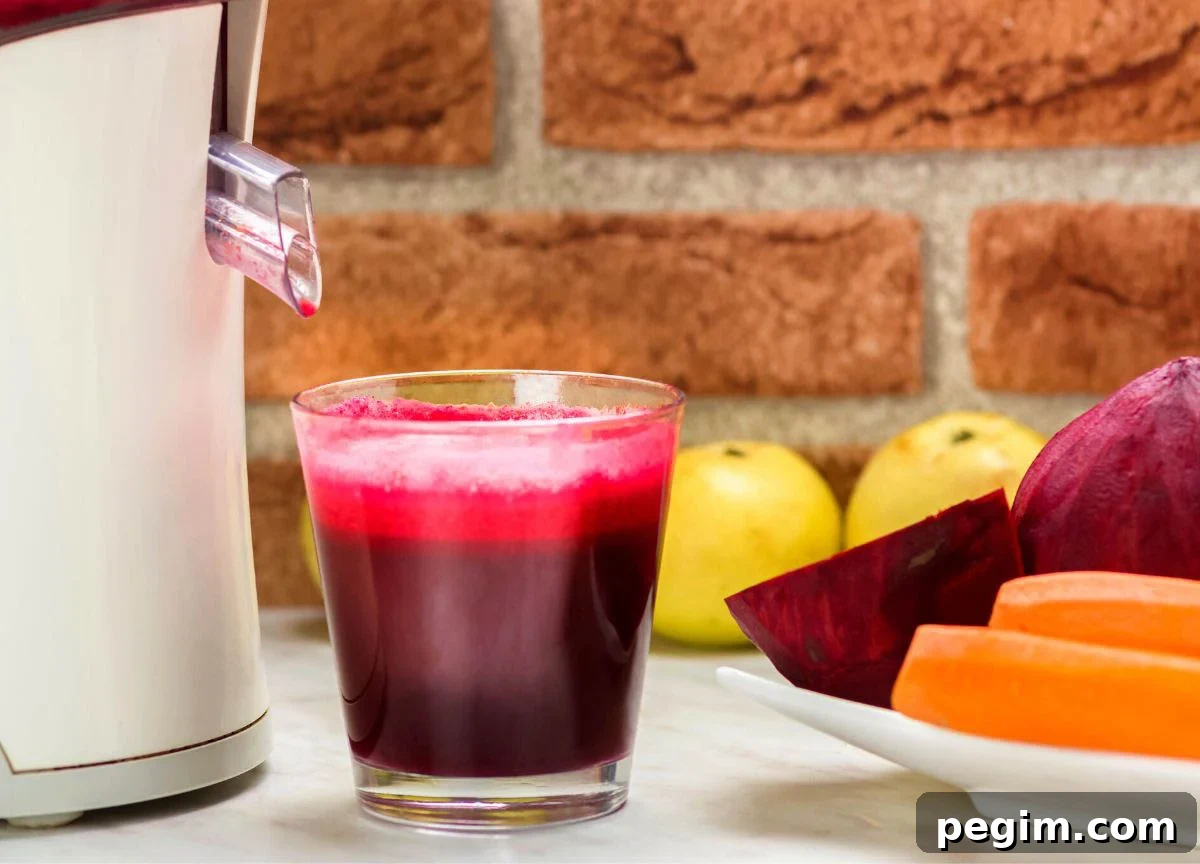 Beetroot Juice Recipes: 2 Ways and Flavor Pairings 10 Beet juice made with a juicer.