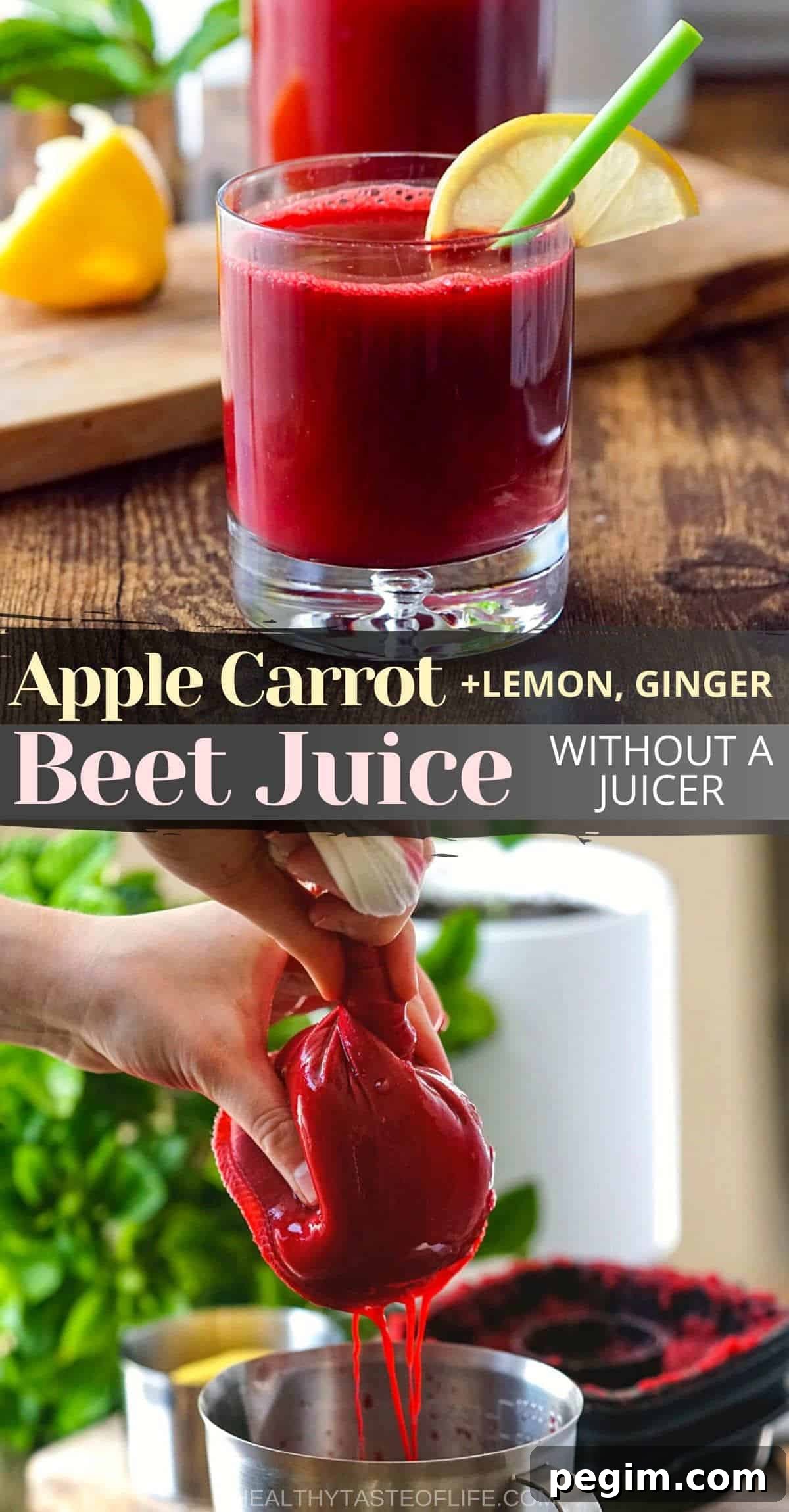 Beetroot Juice Recipes: 2 Ways and Flavor Pairings 14 This Beetroot Juice Recipe is one of the Best Beet Juice Blend that you can make in 10 minutes without a juicer. The right combination of beets carrots apple ginger and lemon will provide maximum health benefits.