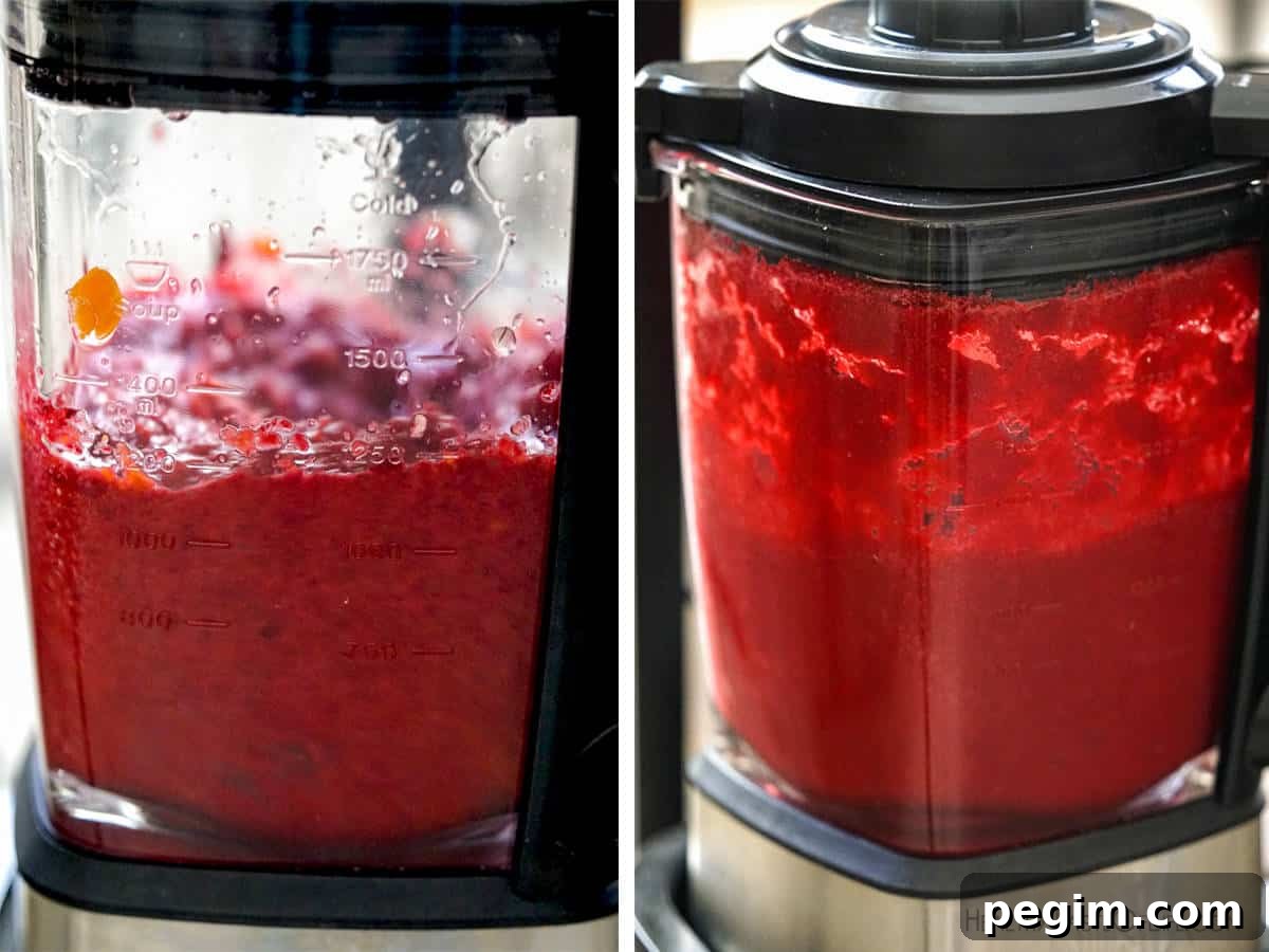 Beetroot Juice Recipes: 2 Ways and Flavor Pairings 7 Process shots showing how to blend beetroot and other veggies in a blender to make the beetroot juice.