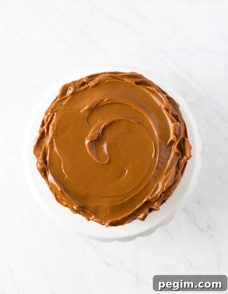 Cinnamon Churro Cake with Crispy Sugar Crust 9 The top of a Brazilian Churro Cake with swirls of dulce de leche