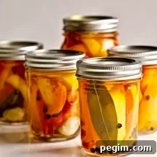 Classic Italian Pickled Peppers Recipe 15 Italian vinegar peppers in a jar