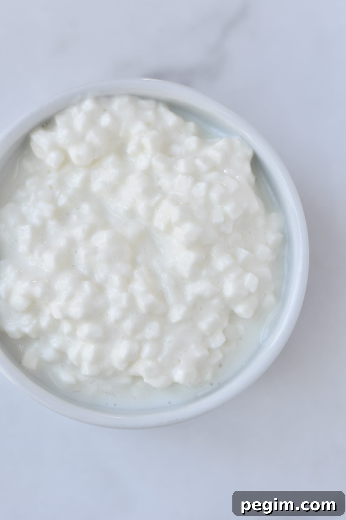 Cottage Cheese with Fruit: Tasty Breakfast and Snack Ideas 11 Cottage cheese in a white bowl.