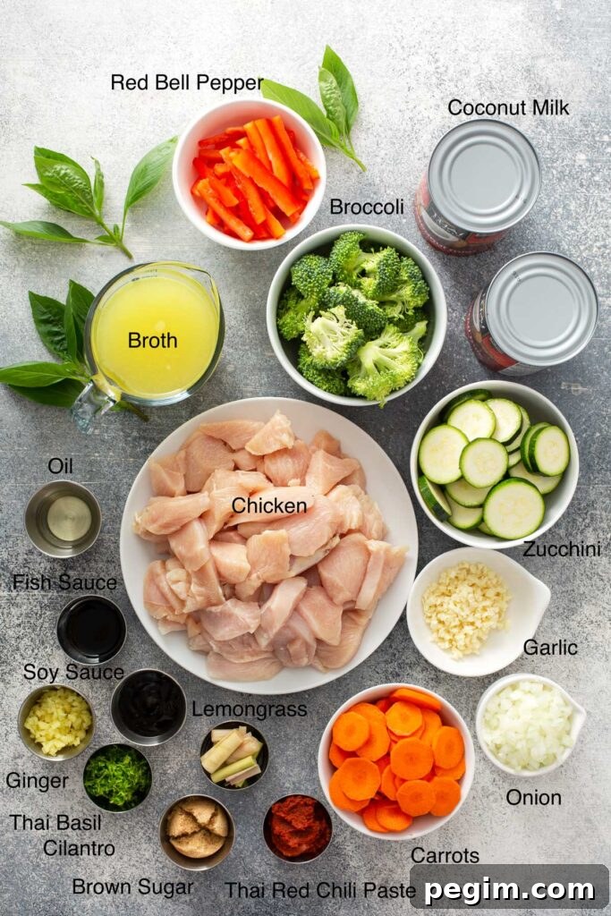Authentic Thai Chicken Curry with Coconut Milk 4 Ingredients to make Thai Coconut Curry with chicken