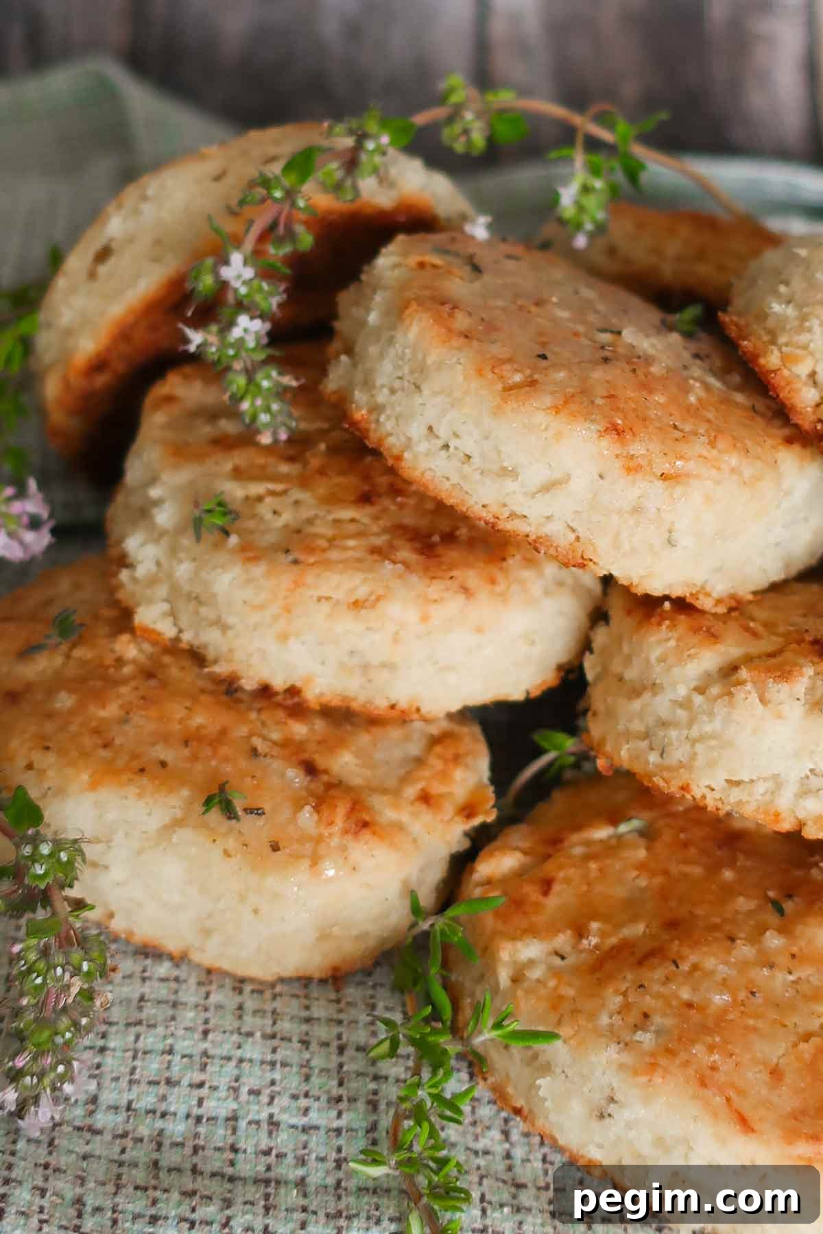 Gluten-Free Brunch Recipes for Weekend Guests 14 stacked Gluten-Free Parmesan Honey Biscuits