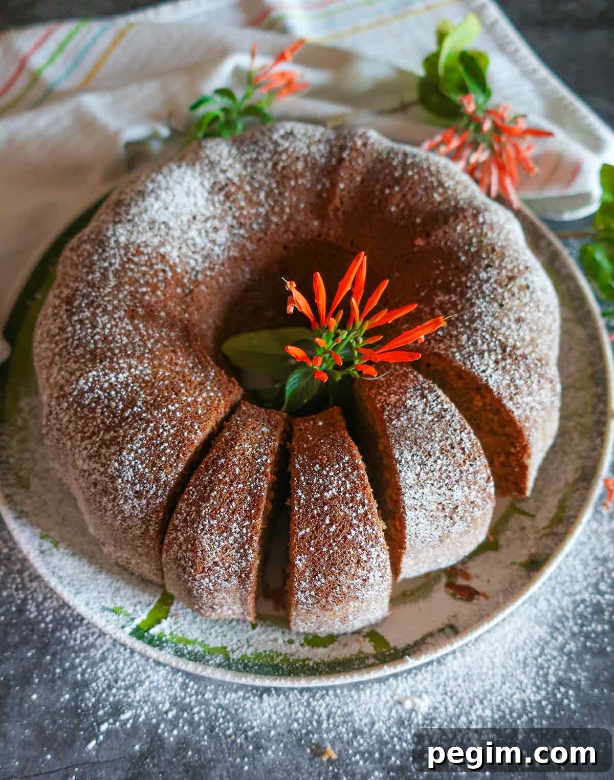 Gluten-Free Brunch Recipes for Weekend Guests 5 slices of earl grey bundt cake on a cake platter