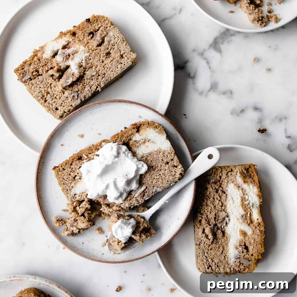 Slice of keto pumpkin bread